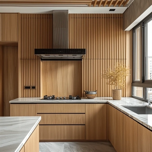 Kitchen Wood Panel Wall