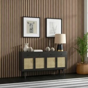 Smoked Oak Curve Acoustic Wood Wall Panels