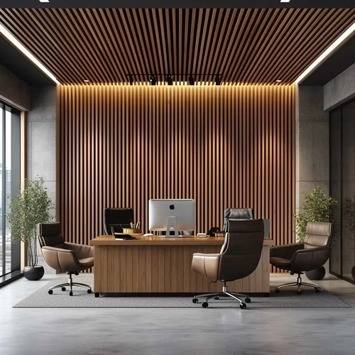 Style with Unique Vertical Slat Walls Panel